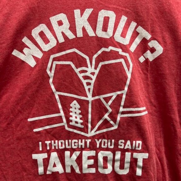 Men's Large T-shirt.  Funny.  Take out/Work out - Picture 3 of 4